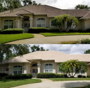 before and after house pressure wash