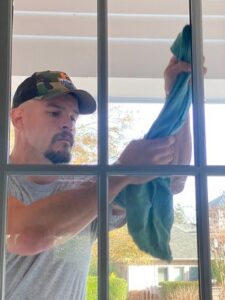 window cleaning lint residue