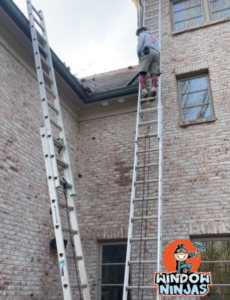 ladders to clean gutters on second story