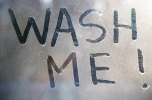 Wash me! Window dust