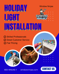 Window Ninjas' holiday light installation service graphic