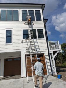 exterior ladder used clean windows tips shining